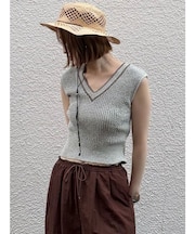 2WAYメランジベストニットプルオーバー