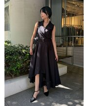 アシメヘムトレンチワンピース