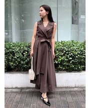 アシメヘムトレンチワンピース