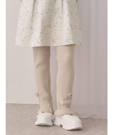 お花のリブニットパンツ