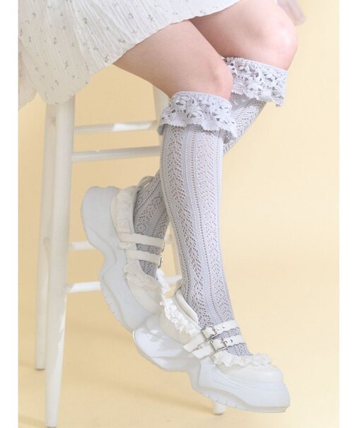 靴下屋×merry jenny flower lace knit sock
