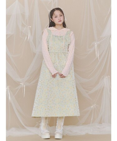 apron jacquardワンピース