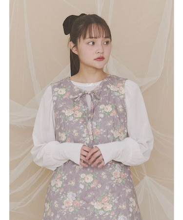 パフスリーブベロアトップス