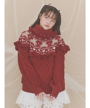bear yoke knit tops