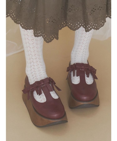 ribbon tstrap shoes