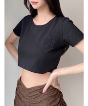 エンボスロゴクロップドTシャツ