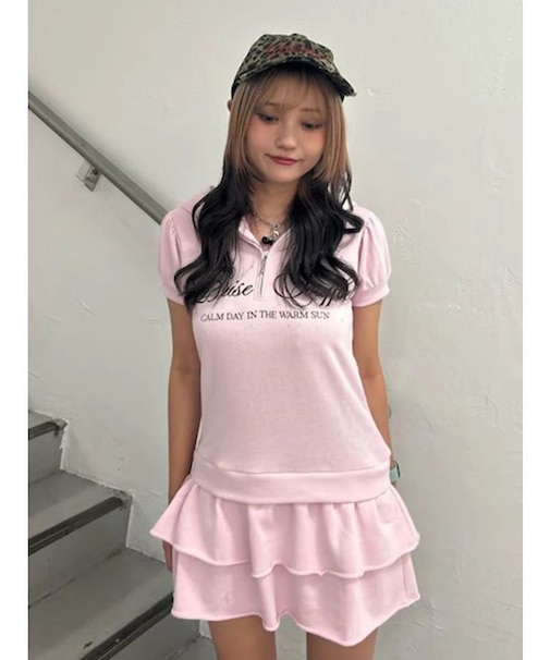 ロゴフリルミニワンピース