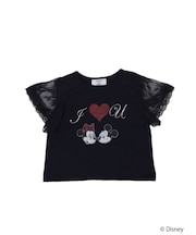 【Mickey&Minnie】ILOVEレースリメイクトップス