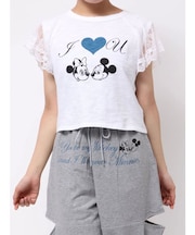 【Mickey&Minnie】ILOVEレースリメイクトップス