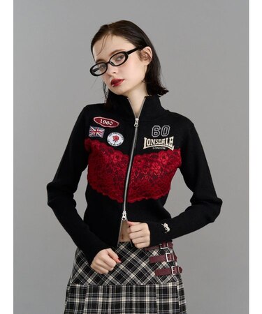 【LONSDALE×jouetie】ZIPニットカーデ