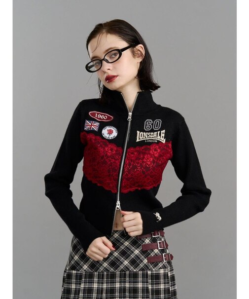 【LONSDALE×jouetie】ZIPニットカーデ