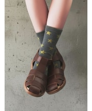 【キッズ】星柄リンクスソックス ／ 16-18cm
