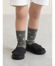【キッズ】星柄リンクスソックス 滑止め付き / 13-15cm