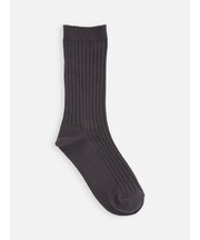 【キッズ】表糸綿100％で毛玉が出来にくいリブハイクルー丈ソックス ／ 19-21cm