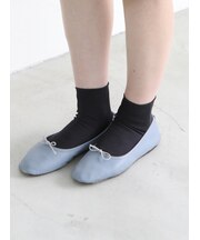 【定番】つやめくコットンで品よく決まる!ブライトリブショートソックス