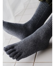 【Tabio MEN】【定番】綿履き口ゆったり五本指ソックス