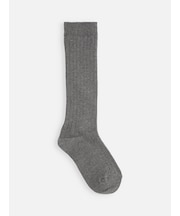 【キッズ】 表糸綿100%で毛玉が出来にくいリブハイソックス / 16-18cm