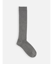 【キッズ】 表糸綿100％で毛玉が出来にくいリブハイソックス ／ 19-21cm
