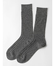 【Tabio MEN】WOOL太リブソックス