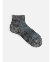 【Tabio MEN】綿麻ブロックメッシュショート丈ソックス