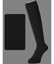 【Tabio MEN】連続シルケットピンドットロングホーズ(27.0~29.0cm)