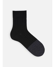 【Tabio MEN】つま先ウール切替リブショートソックス