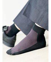 【Tabio MEN】つま先までメッシュバイカラーショートソックス