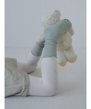 【キッズ】80デニールフラワー柄タイツ ／ 110-130cm