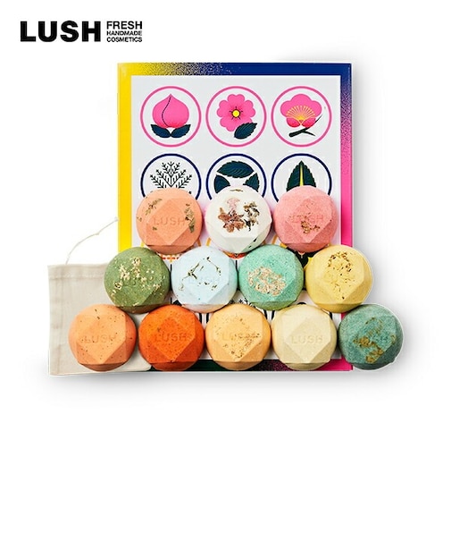 公式 LUSH 四季の一服 バスボム 入浴剤 セット ギフト 詰め合わせ 12個入 ハンドメイド 自然派 プレゼント 高級 お返し お祝い かわいい おしゃれ ハンドメイド ラッシュ