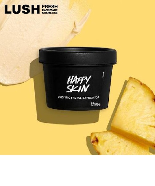 公式 LUSH ハッピースキン フェイススクラブ AHA酵素 毛穴ケア 角質 くすみ ヴィーガン 保湿 スキンケア ギフト プレゼント ラッシュ