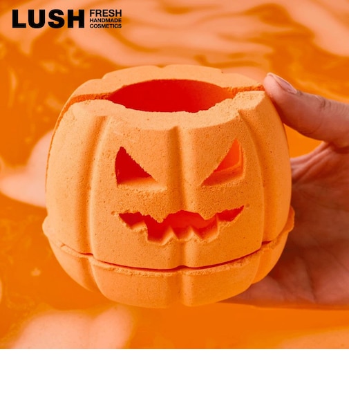 LUSH ザ パンプキンティーライトボム バスボム 入浴剤 ハロウィン 数量限定 ギフト プレゼント カボチャ 香り お風呂 保湿 癒やし コスメ ラッシュ 公式