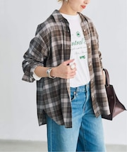 メタルボタンオンブレーチェックシャツ