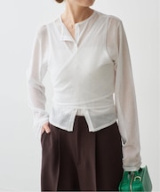 kiehtova /キエトヴァ LAYERED SHEER CROSS CARDIGAN カーディガン