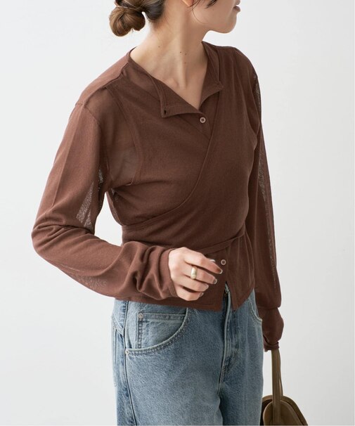 kiehtova /キエトヴァ LAYERED SHEER CROSS CARDIGAN カーディガン
