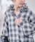 《別注》crinkle check frill collar shirts*