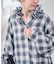 《別注》crinkle check frill collar shirts*