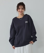 【ゆるっとこなれ感】ヴィンテージライクスウェット/冬服/長袖/刺繍/裏起毛