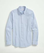ストレッチコットン シアサッカー ストライプ カジュアルシャツ Regular Fit