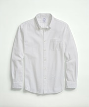 ストレッチコットン シアサッカー ソリッド カジュアルシャツ Regular Fit