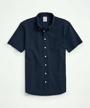 ストレッチコットン シアサッカー ソリッド ショートスリーブ カジュアルシャツ Regular Fit