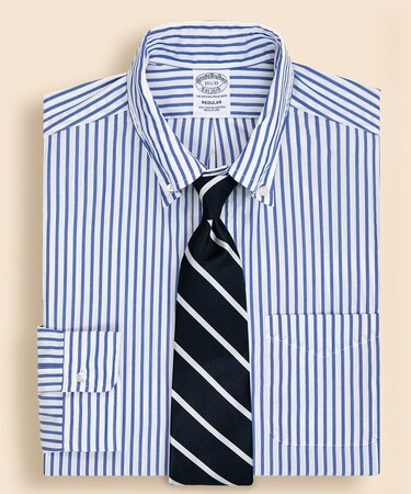 スーピマコットン ボールドストライプ ドレスシャツ Regular Fit Made in USA