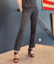 ポリエステル/コットン サイドジップ クロップドパンツ