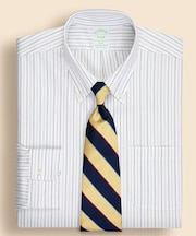 ストレッチコットン　ロイヤルオックスフォード　オルタネイトストライプ　ドレスシャツ　Slim Fit