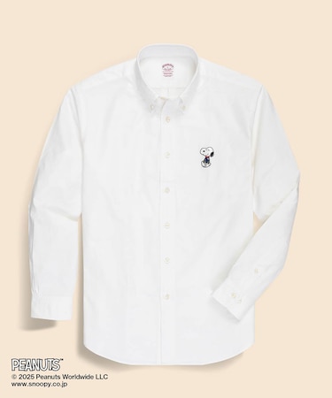 Brooks Brothers × PEANUTS スーピマコットン スヌーピーエンブロイダリー カジュアルシャツ Traditional Fit