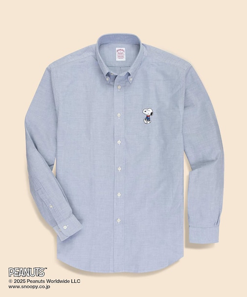 Brooks Brothers × PEANUTS スーピマコットン スヌーピーエンブロイダリー カジュアルシャツ Traditional Fit