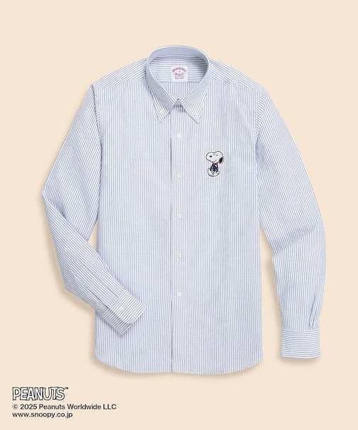 Brooks Brothers × PEANUTS コットンオックスフォード スヌーピーエンブロイダリー ボタンダウンシャツ Classic Fit