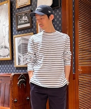 コットン　GFロゴ　マリナーストライプ　ロングスリーブTシャツ
