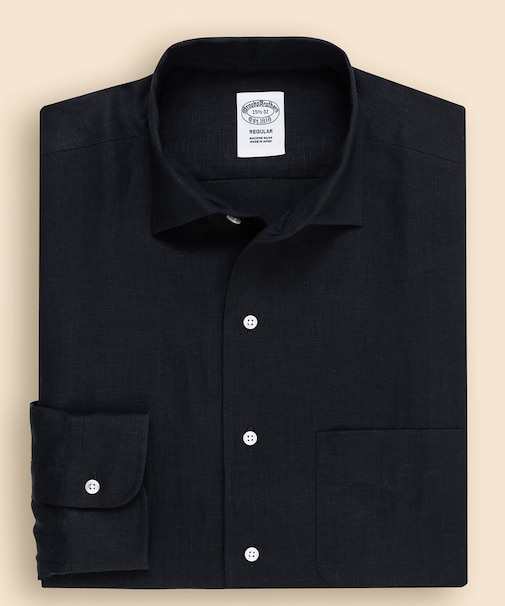 リプロダクト リネン ワンピースカラー ドレスシャツ Regular Fit
