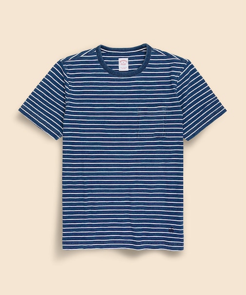 コットン　GFロゴ　マリナーストライプ　ポケットTシャツ