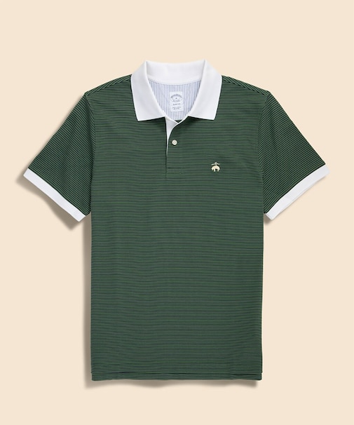 コットン ストレッチピケ GFロゴ フィーダーストライプ ポロシャツ Slim Fit